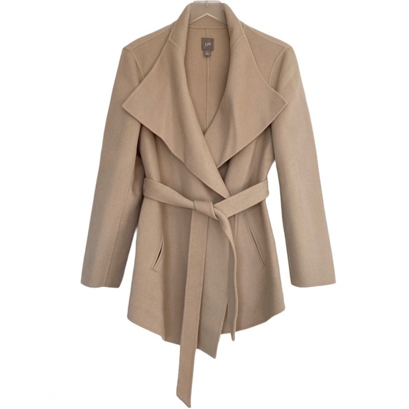 J Jill Angorawool Tan Tie Waist Wrap 
